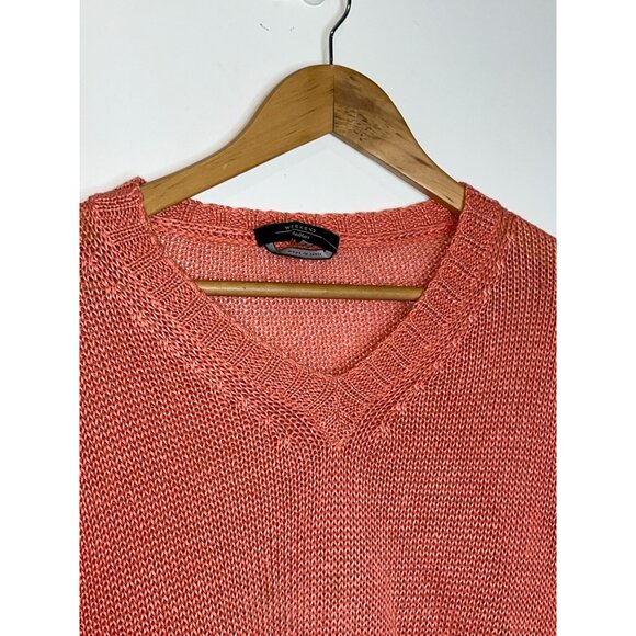 Max Mara Weekend Linen Womens V-Neck Knit Sweater S Coral Size S Small - Picture 3 of 10